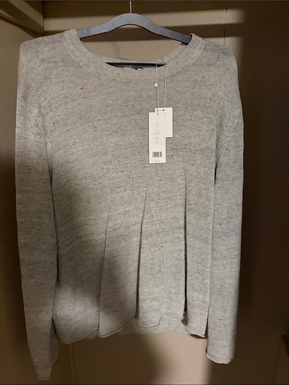 Vince Light Gray Mens Knit Sweater - Classic Crewneck